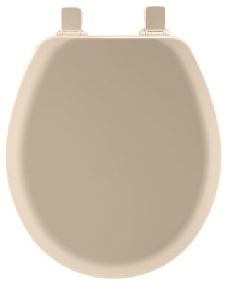 Beige Round Wood Toilet Seat