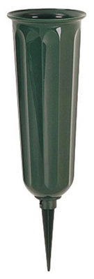 3" Green Cemetary Vase