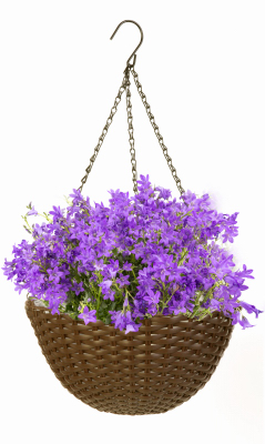 14" BRN RND Hang Basket