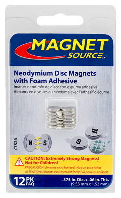 12PC Neo Magnets W/Adhesive