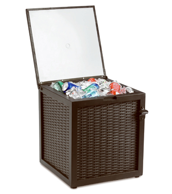 66QT BRN Wicker Cooler