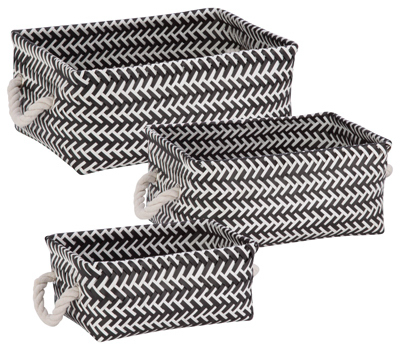 3PC BLK Zig Basket