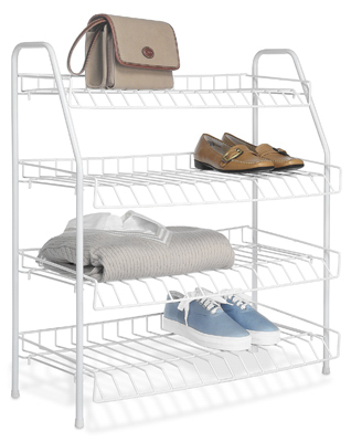 4 Tier WHT Closet Shelf