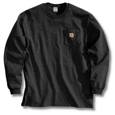 2XL BLK Tal LS Pock Tee