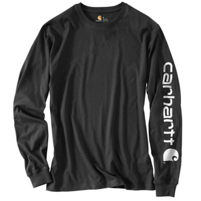 3XL REG BLK LS Logo Tee