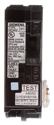 15A GFCI/AFCI Breaker