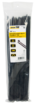 GB SecuriTie CT14-50100UVB Cable Tie, Nylon, UV Black