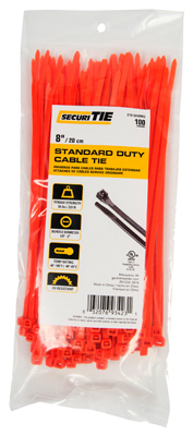 GB SecuriTie CT8-50100NG Cable Tie, Nylon, Orange
