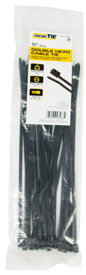 25PK 11" BLK STD DBL Tie