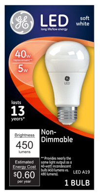 61956   GE Bulb 5W SW LED A19