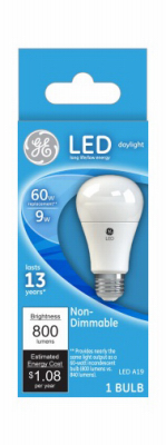 61966   GE Bulb 9W Day LED A19