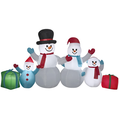 9x4 Inflatable Snowman Family