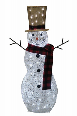 HW 48" WHT PVC Snowman