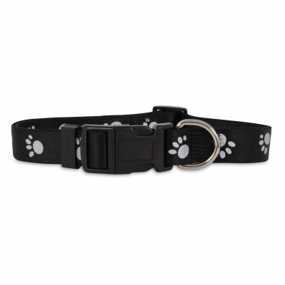 5/8x10-16 Black Paw Dog Collar