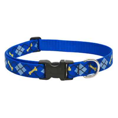 LupinePet 41853 Dog Collar, 16 to 18 in Neck, 1 in W Collar, Nylon, Dapper