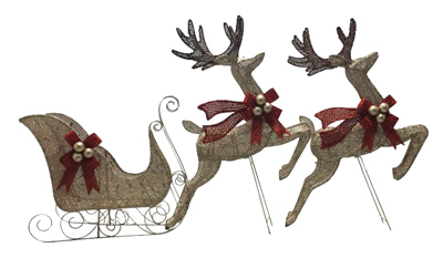 HW Sleigh/2 Deer