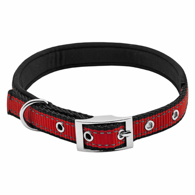 3/4"x20" Black & Red Dog Collar