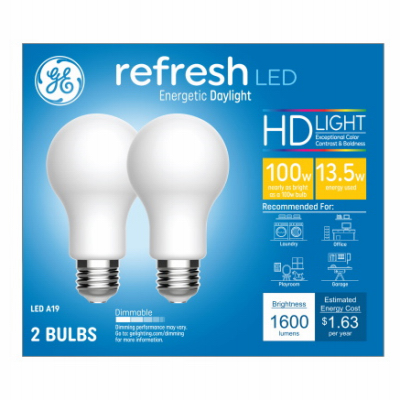 GE17W White A21 Refresh LED Bulb