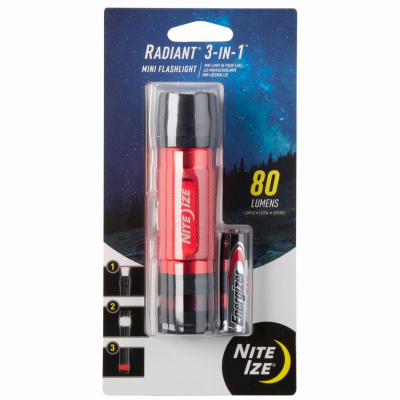 RED 3In1 LED Flashlight