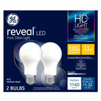 GE 2pk 13w Reveal LED Bulb