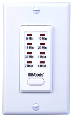 Woods 59724WD Digital Timer Switch, 15 A, 125 V, 1875 W, 1, 2, 4 hr Time