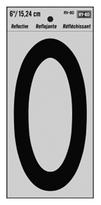 6" BLK Refl Number 0