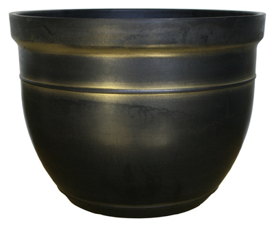 19" BLK/GLD Mad Planter