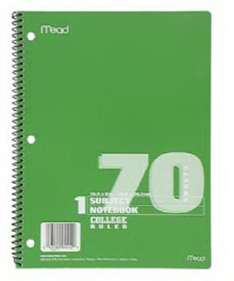70CT College Theme Book