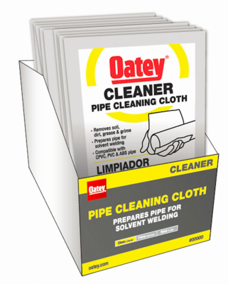 Oatey 31423 Pipe Cleaning Cloth, 8 in L, 7 in W, Clear