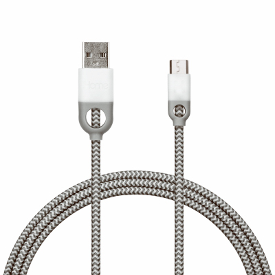 10' WHT Micro USB Cable