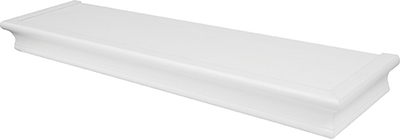 24" WHT Bev Float Shelf