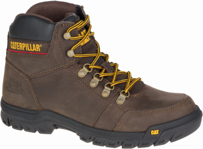 CAT Outline P74087-13M Work Boots, 13, M W, Seal Brown, Leather Upper,