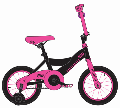 12" Girls PNK/BLK Bike