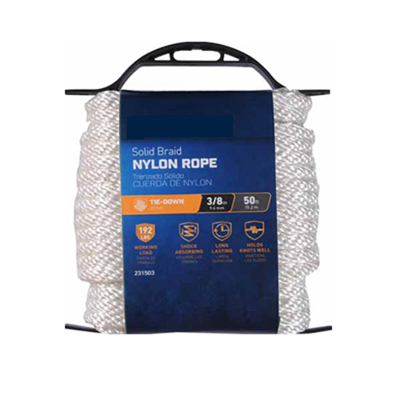TG 3/8x50' White Nylon Rope