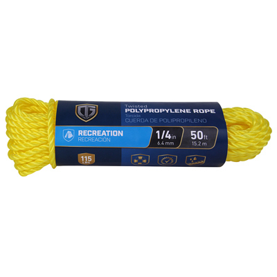 TG 1/4x50 Yellow Twisted Rope