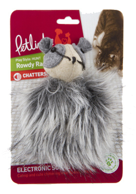 Petlinks 49693 Cat Toy, Rowdy Raccoon, Plush