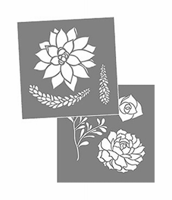 8x8 Succulent Stencil