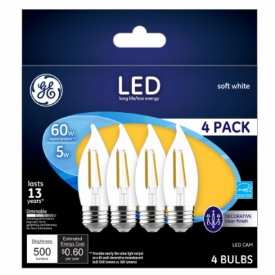 GE 4PK 5W LED CAM Bulb