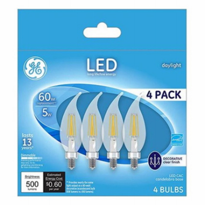 GE 4PK 3.5W LED CAC Bulb
