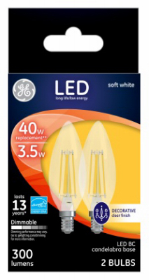 GE 2PK 3.5W LED BC Bulb