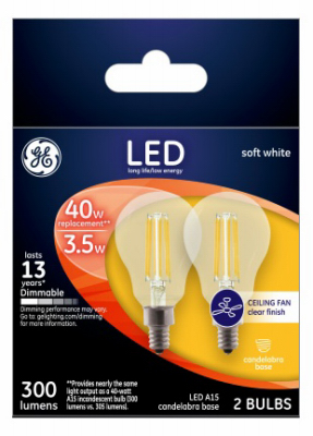 GE 2PK 3.5W LED A15 Bulb