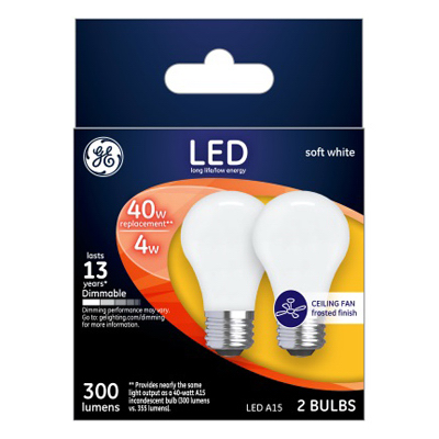GE 2PK 4W LED A15 Bulb