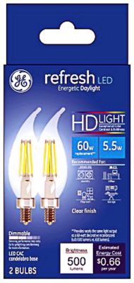 GE 2PK 6.5W LED Deco Bulb