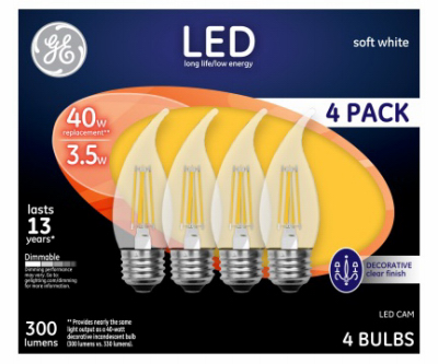 GE 4PK 3.5W LED CAM Bulb