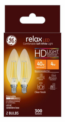 GE 2pk 4w LED Relax Bulb