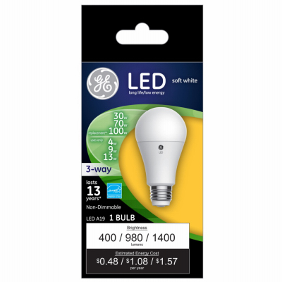 GE 3Way 4/7/13W LED Bulb