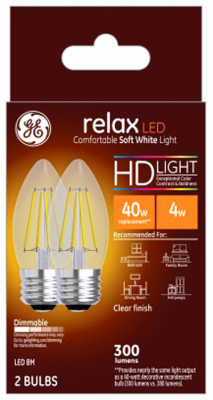 GE 2PK 4W LED BM Bulb