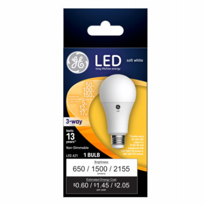 GE 3Way 5/10/19 W LED Bulb