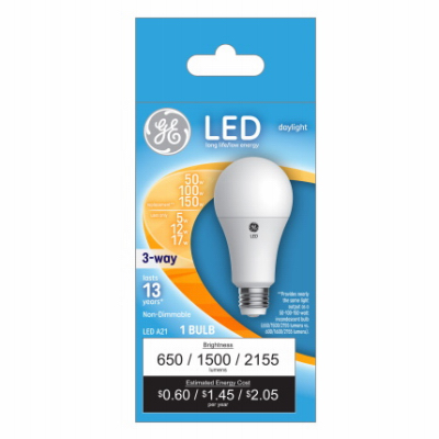 GE 3Way 5/10/19W LED Bulb