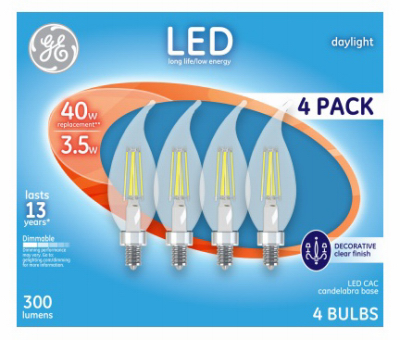 GE 4PK 3.5W Day CAC LED Bulb